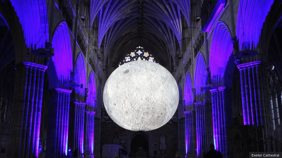 Giant moon sculpture returns to Exeter&nbsp;Cathedral