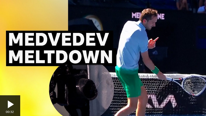 Medvedev destroys net camera as he avoids shock exit