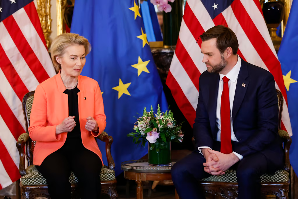 Von der Leyen labels Trump’s VP an ally after first&nbsp;meeting