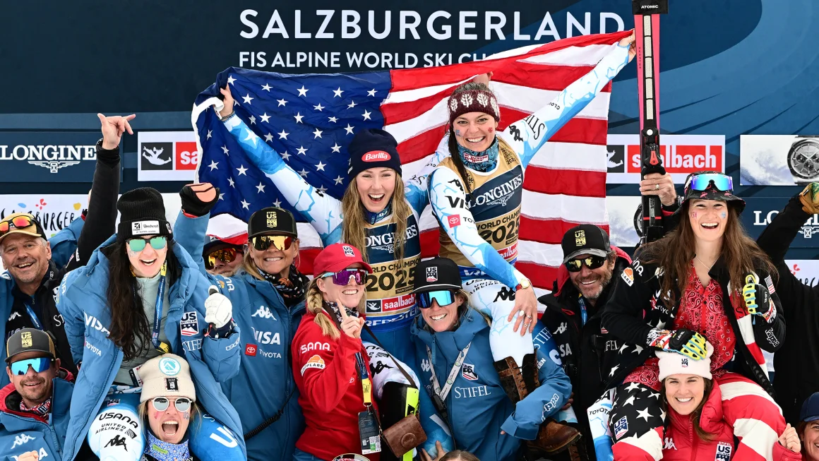Mikaela Shiffrin wins record-tying 15th world championships medal with victory in team combined event