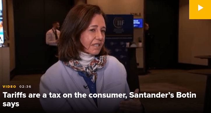 Trump’s tariffs push will hit the U.S. harder than Europe in the short term, Santander chair&nbsp;says