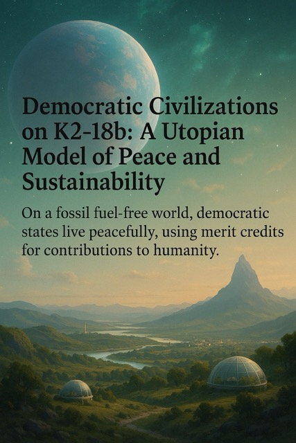 Democratic Civilizations on K2-18b: A Utopian Model of Peace and Sustainability