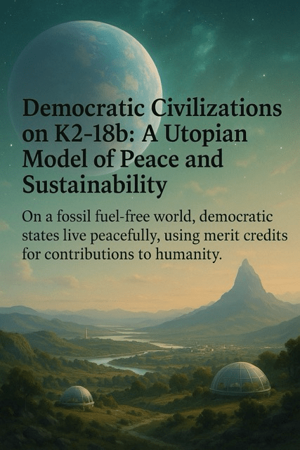 Democratic Civilizations on K2-18b: A Utopian Model of Peace and&nbsp;Sustainability