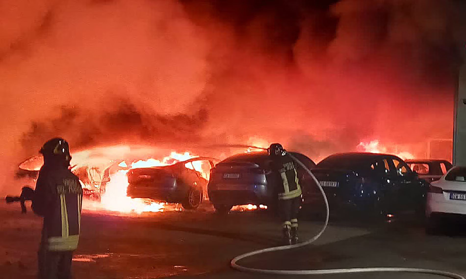 Italian police increase security at Tesla dealerships after 17 cars destroyed in Rome fire