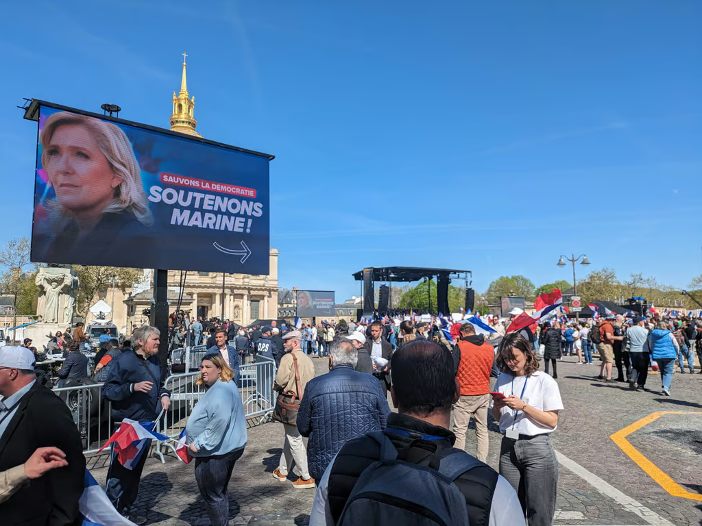 Le Pen’s ‘Save Democracy’ rally after guilty verdict falls short of expectations