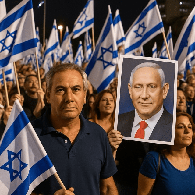 Tel Aviv Square Rallies in Support of&nbsp;Netanyahu