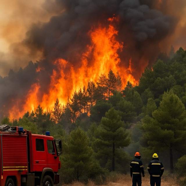 Blaze Engulfs Corinth: Dozens of Villages Evacuated Amid 40 °C Heat