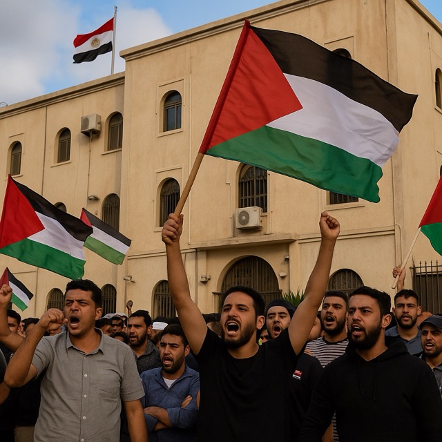 Pro-Palestine Demonstrations Rock Tripoli: Protesters Rally at Egyptian&nbsp;Embassy