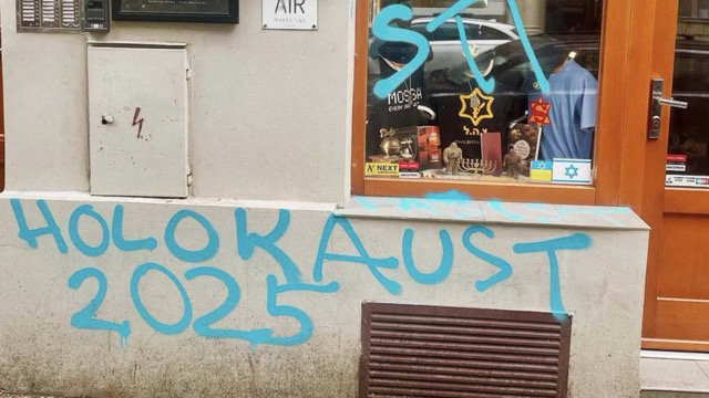 ‘Holocaust 2025’: Prague’s Jewish Shop Hit by Third Vandalism in a Month