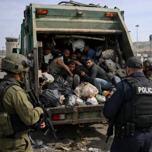 Hidden in Plain Sight: Dozens Discovered Inside Garbage Truck at West Bank Checkpoint