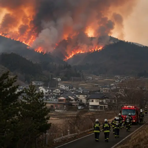 Northern Japan Battles Relentless Wildfires as Thousands Flee Advancing Flames