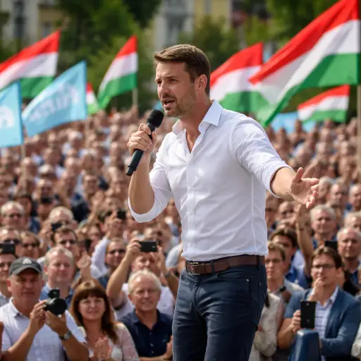 On the Road Without Pause: Péter Magyar’s Relentless Push Ahead of Hungary’s Pivotal Vote