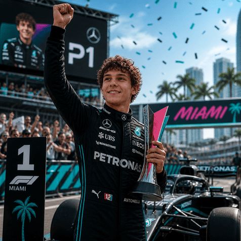 Kimi Antonelli Claims Third Consecutive F1 Victory in Miami