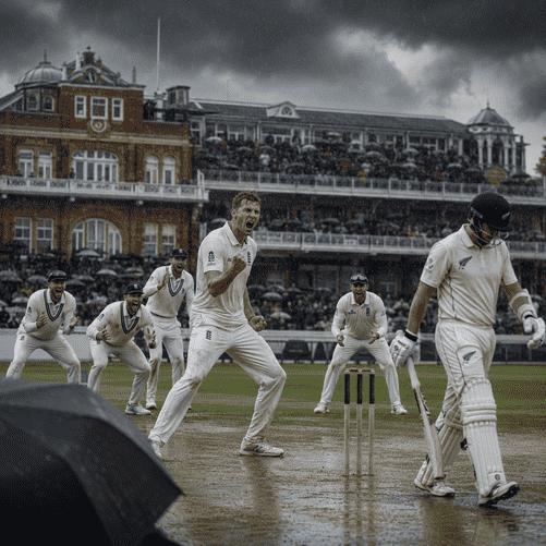Robinson Strikes Twice Before Rain Halts England’s Charge at Lord’s