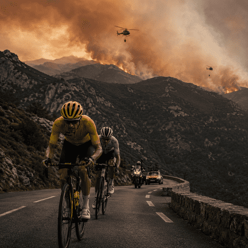 Wildfires Force Tour de France Into a Closed-Road Mountain Stage