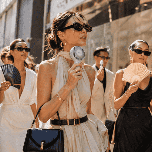 The Humble Fan Becomes Fashion’s New Climate-Era Status Symbol