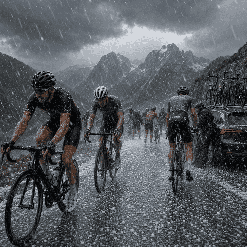 Hailstorm Halts the Vuelta as Pyrenean Stage Ends Without a Winner