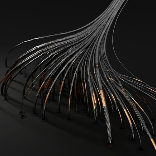 Metal wires against a dark background, illustrating technical systems; not Cohere or AISLE equipment or a visualisation of an actual cyberattack.