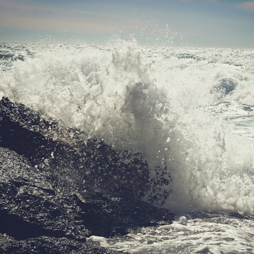 Illustrative photograph of waves breaking along a coast; not a photograph of Hurricane Trudy or an identified affected location in Mexico.